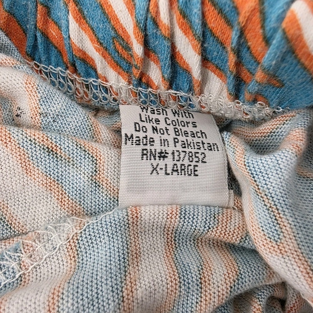 Vintage Miami Dolphins Zubaz Men's XL Pants NFL Zebra Stripes Drawstring USA - Picture 13 of 13